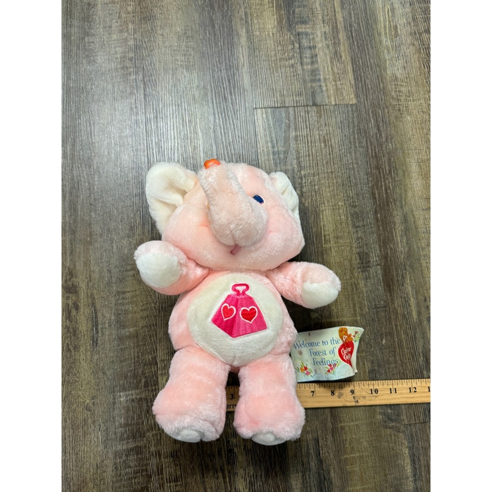 Vintage 1984 Kenner Care Bears Cousins Lotsa Heart Elephant Plush Pink 13" Tag - Picture 2 of 12